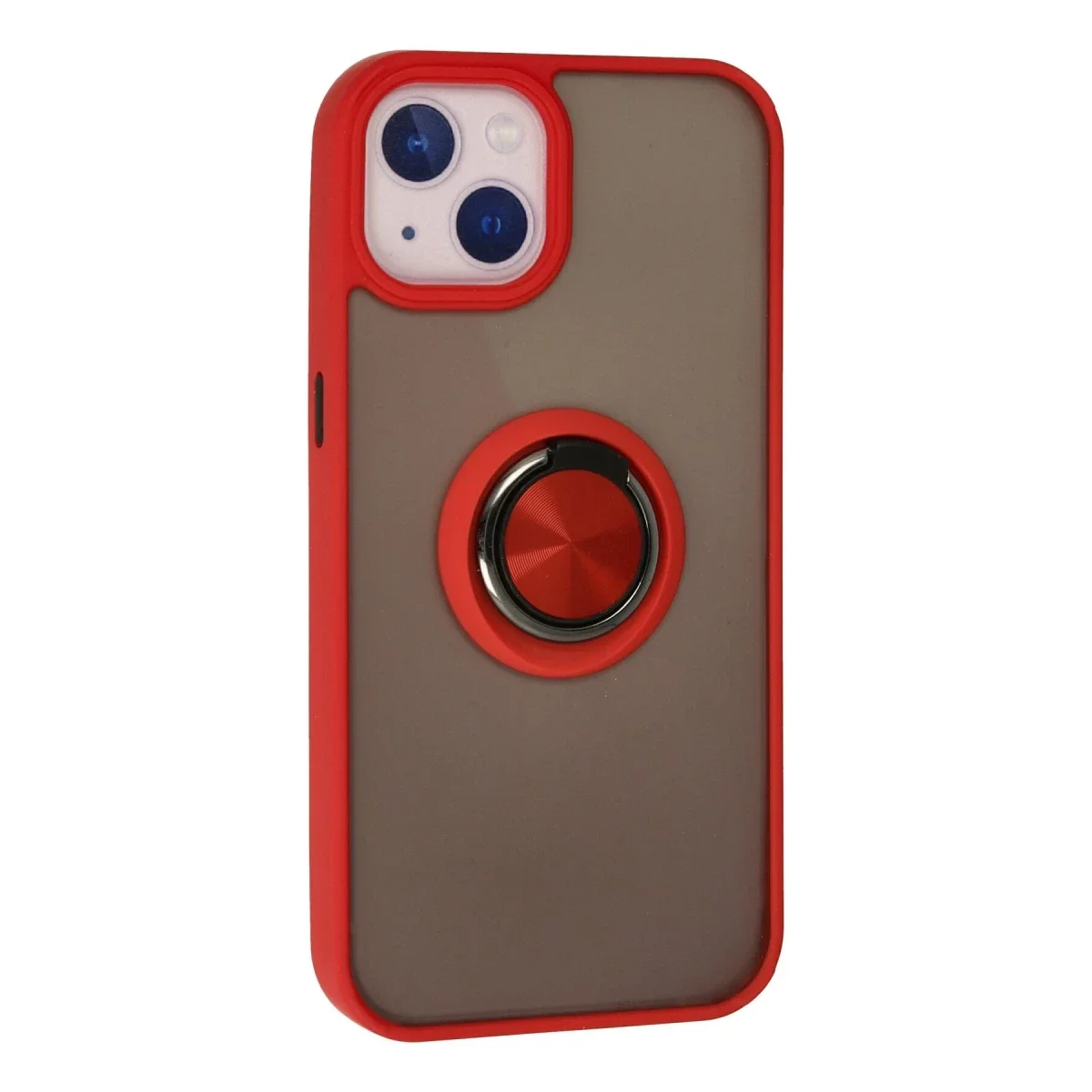 Apple iPhone 13 Kılıf Montreal Yüzüklü Silikon Kapak - Kırmızı görsel 3