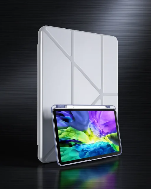 Apple İpad 2022 10.9 (10.nesil) Kılıf Kalemlikli Mars Tablet Kılıfı - Lila