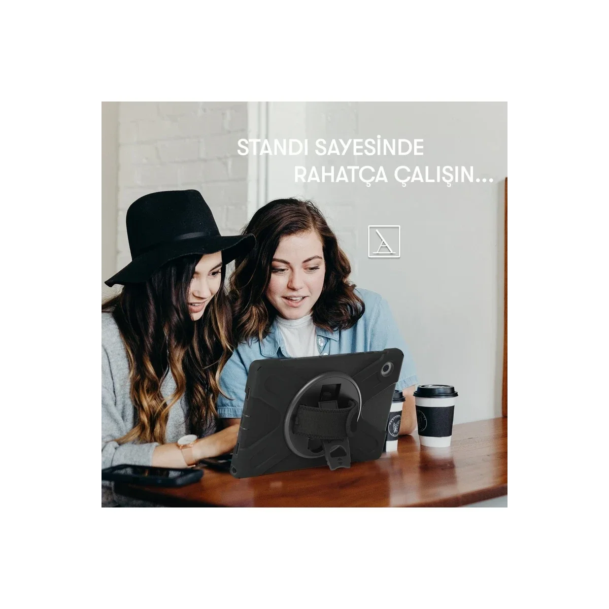 Samsung Galaxy T577 Tab Active 3 Kılıf Amazing Tablet Kapak - Siyah görsel 5