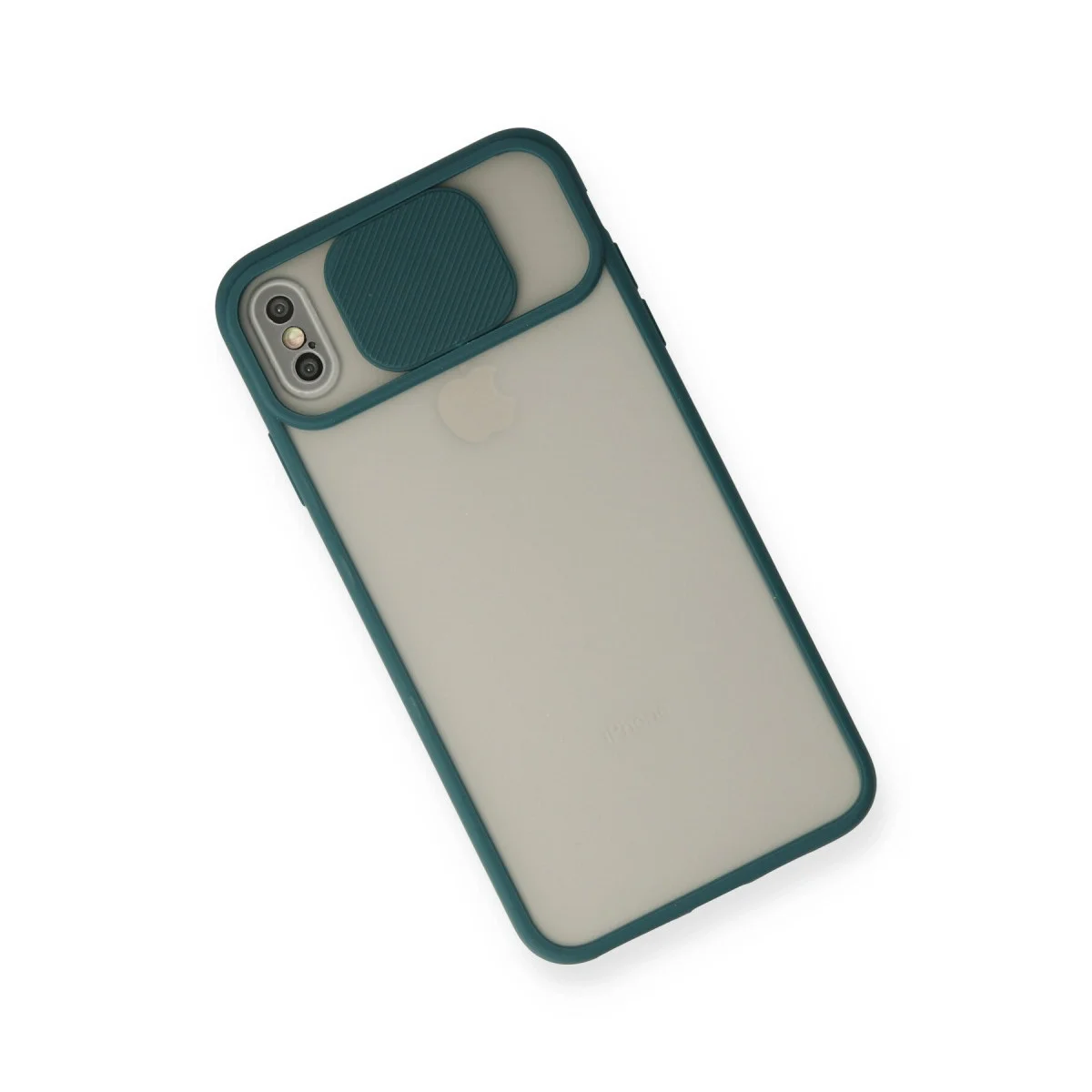 Apple İphone Xs Max Kılıf Palm Buzlu Kamera Sürgülü Silikon - Yeşil görsel 3