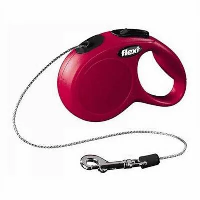 New Classic Otomatik İp Köpek Gezdirme Tasması Small 5 Mt Kırmızı