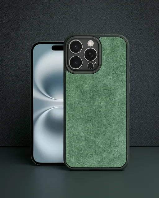 Apple İphone 16 Pro Max Kılıf Aras Deri Kapak - Koyu Yeşil