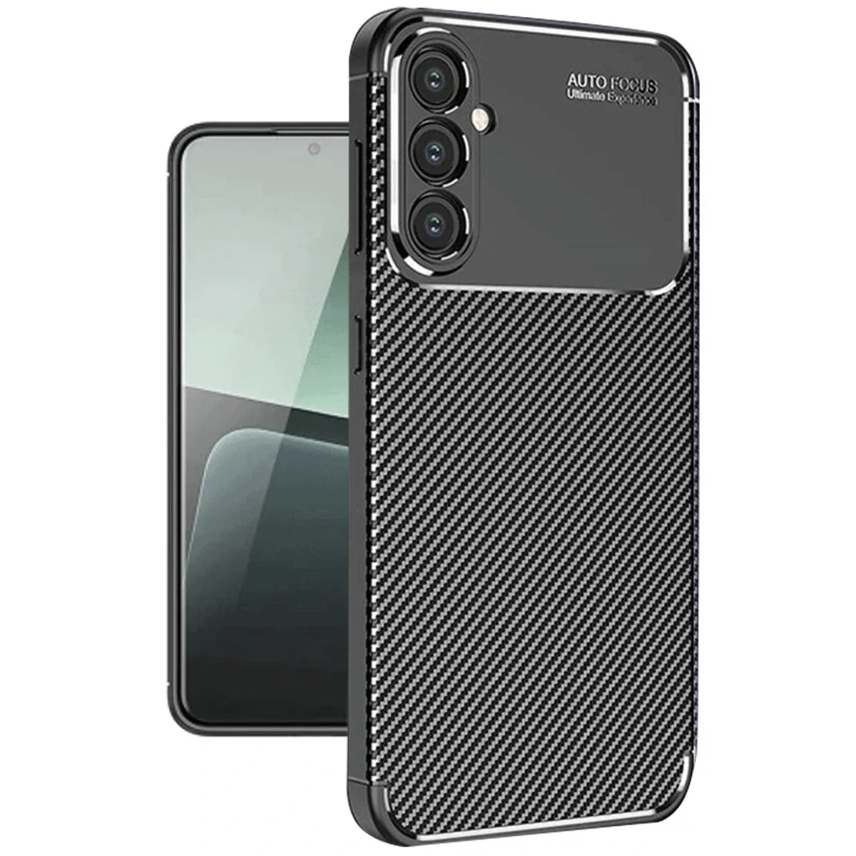 Samsung Galaxy A56 Kılıf Auto Focus Karbon Kapak - Siyah görsel 4