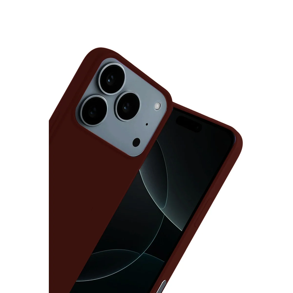 Apple İphone 17 Pro Nano İçi Kadife Silikon - Bordo görsel 4