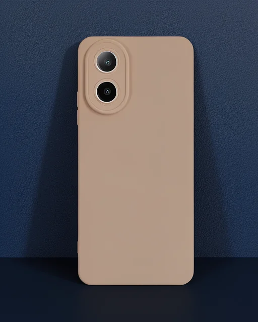 Oppo A38 Kılıf Nano İçi Kadife Silikon - Pudra