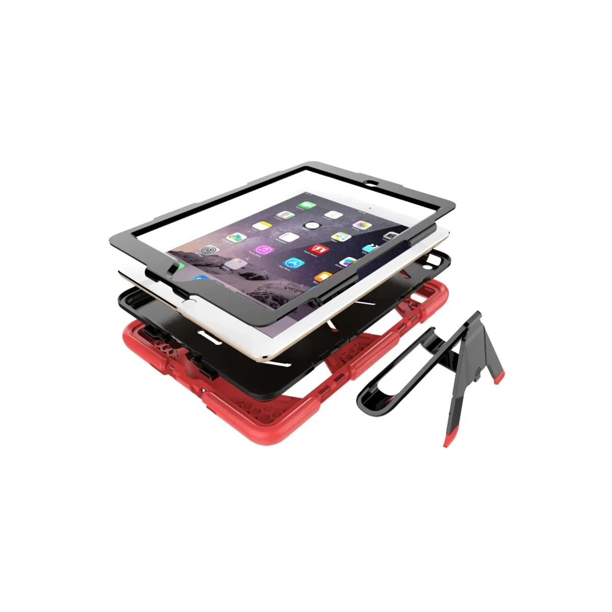 Apple iPad 5 Air 9.7 Kılıf Griffin Tablet Kapak - Kırmızı görsel 6