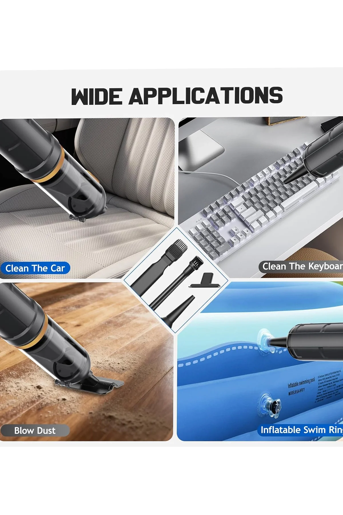 Araç Süpürgesi Şarjlı 120W 20.000Pa Göstergeli Yeni Nesil Metal Filtre Extra Vakum ve Üfleme görsel 5