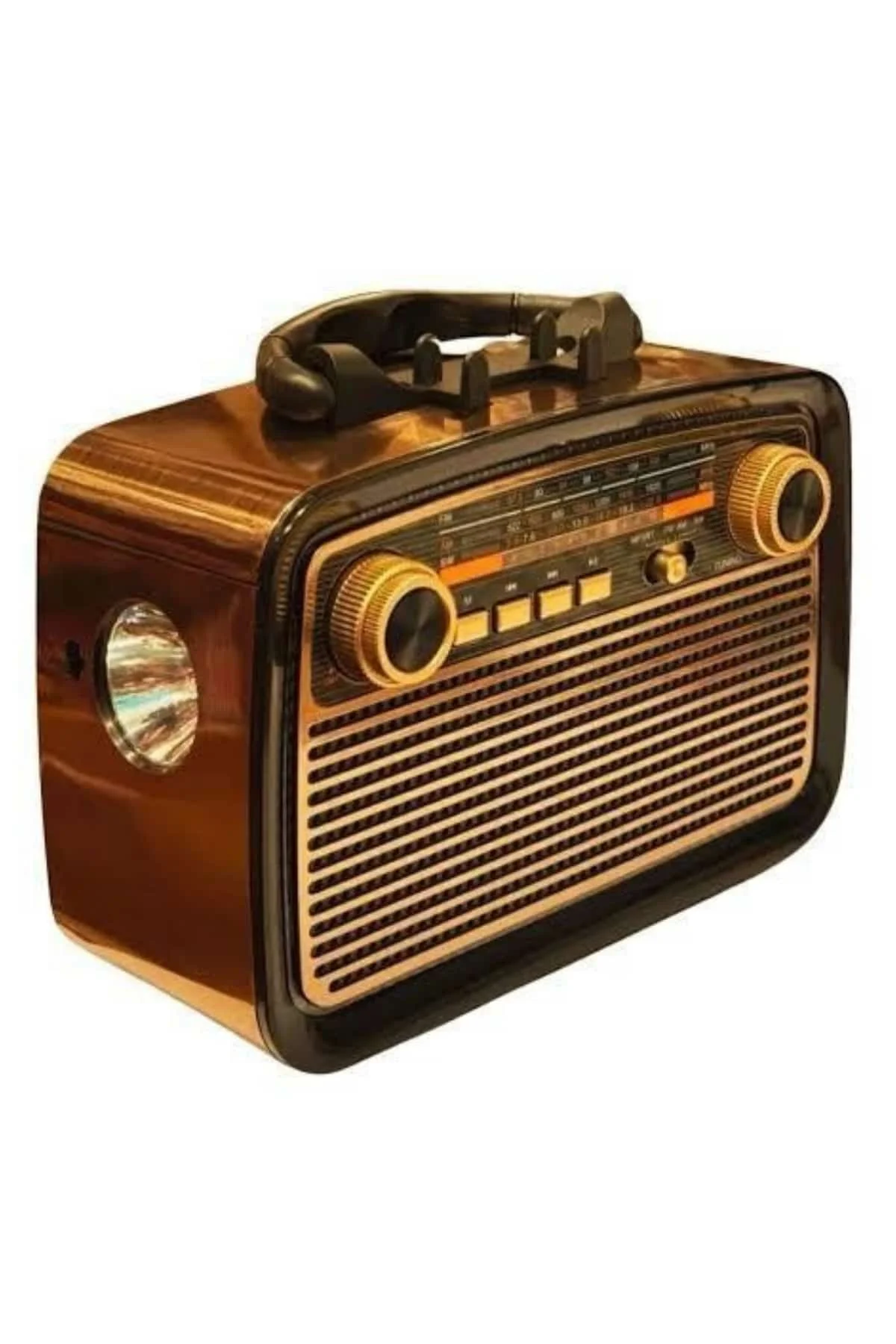Nostalji Radyo Bluetooth Hoparlör USB-SD Kart Giriş Led Fener Işıklı Bataryalı Pilli Yeni Nesil görsel 5