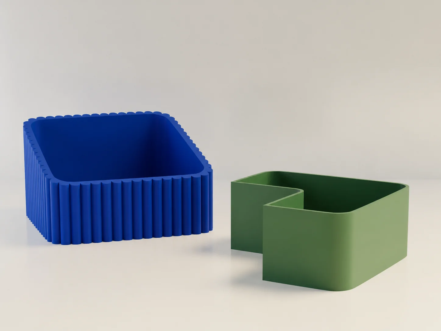 3D Baskı Fıstık Kasesi - Çift Hazneli Kabuk Ayırıcı Sunum Kasesi - Mavi Yeşil görsel 2