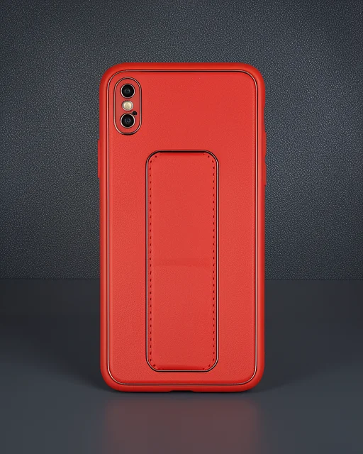 Apple İphone Xs Max Kılıf Coco Deri Standlı Kapak - Kırmızı
