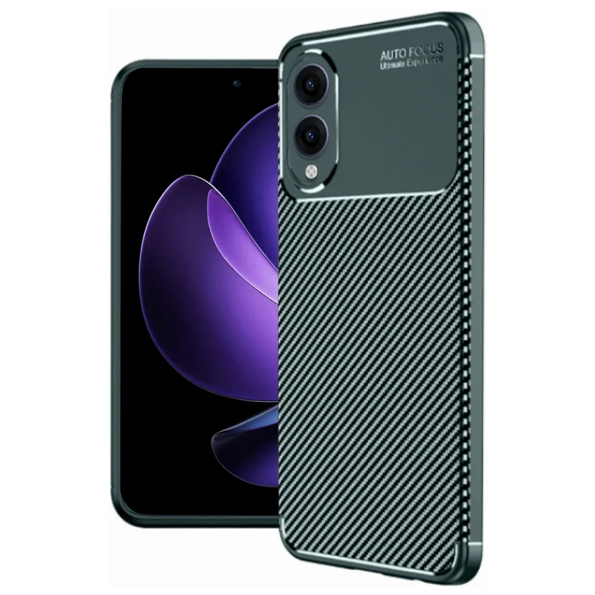Samsung Galaxy S25 Edge Kılıf Auto Focus Karbon Kapak - Koyu Yeşil