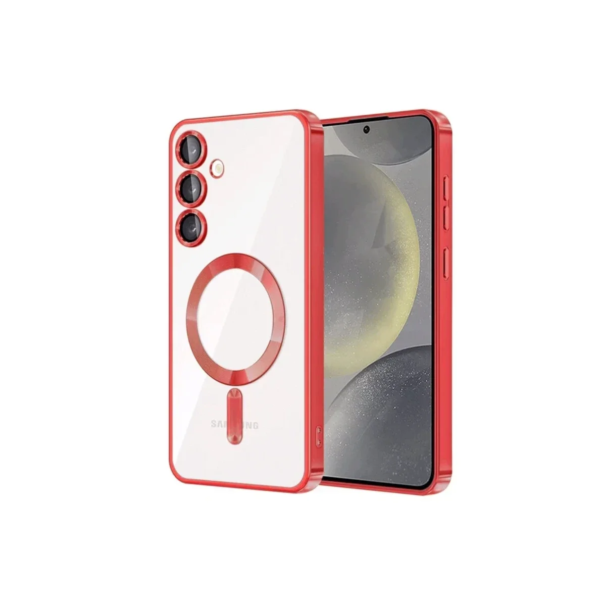 Samsung Galaxy S24 Plus Kılıf Kross Magneticsafe Kapak - Kırmızı görsel 2