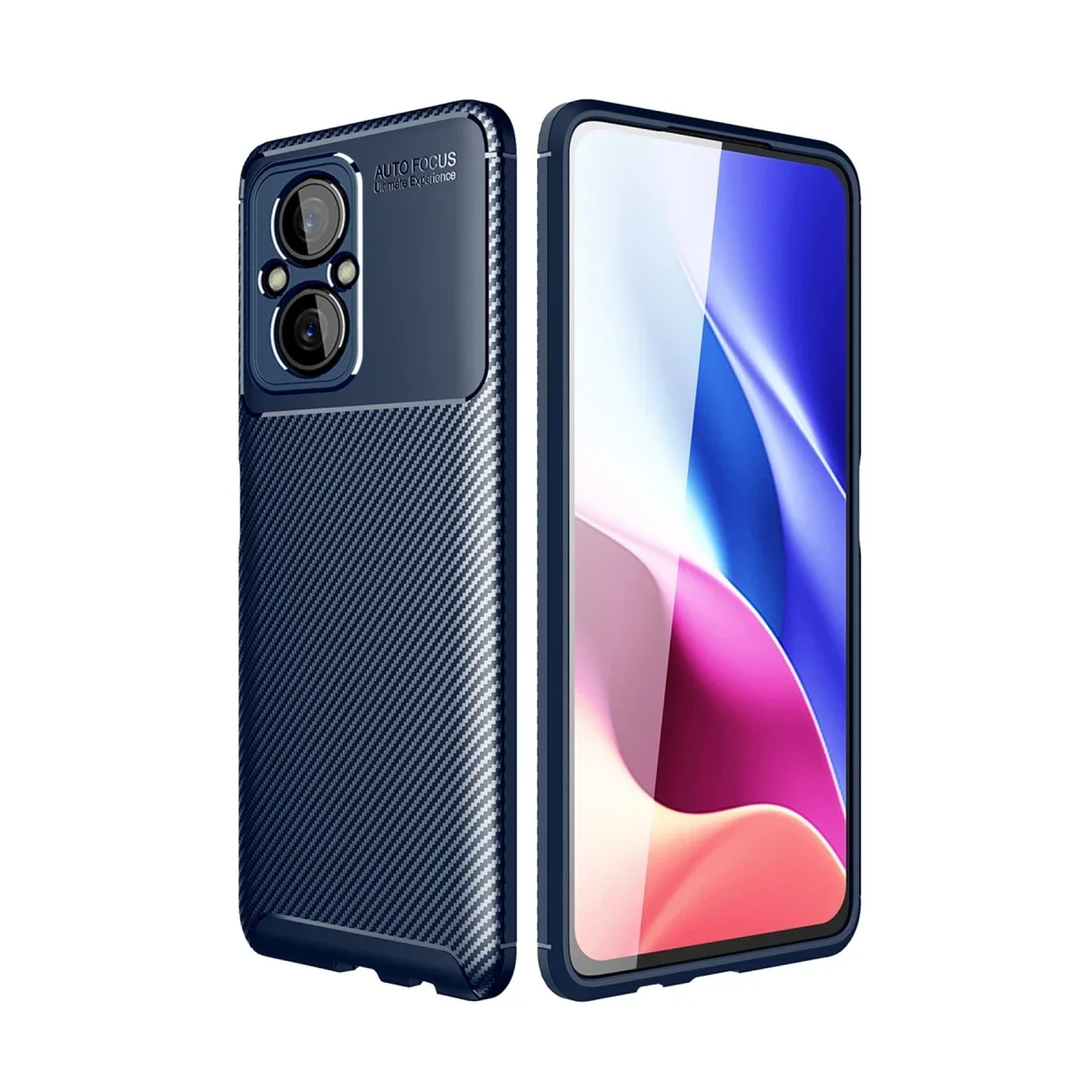 Xiaomi Poco M5 Kılıf Auto Focus Karbon Kapak - Lacivert