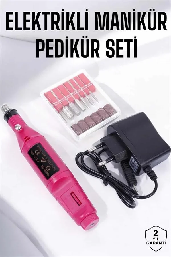 Elektrikli Manikür Pedikür Törpü Seti Protez Tırnak Nasır Tezleyici görsel 2