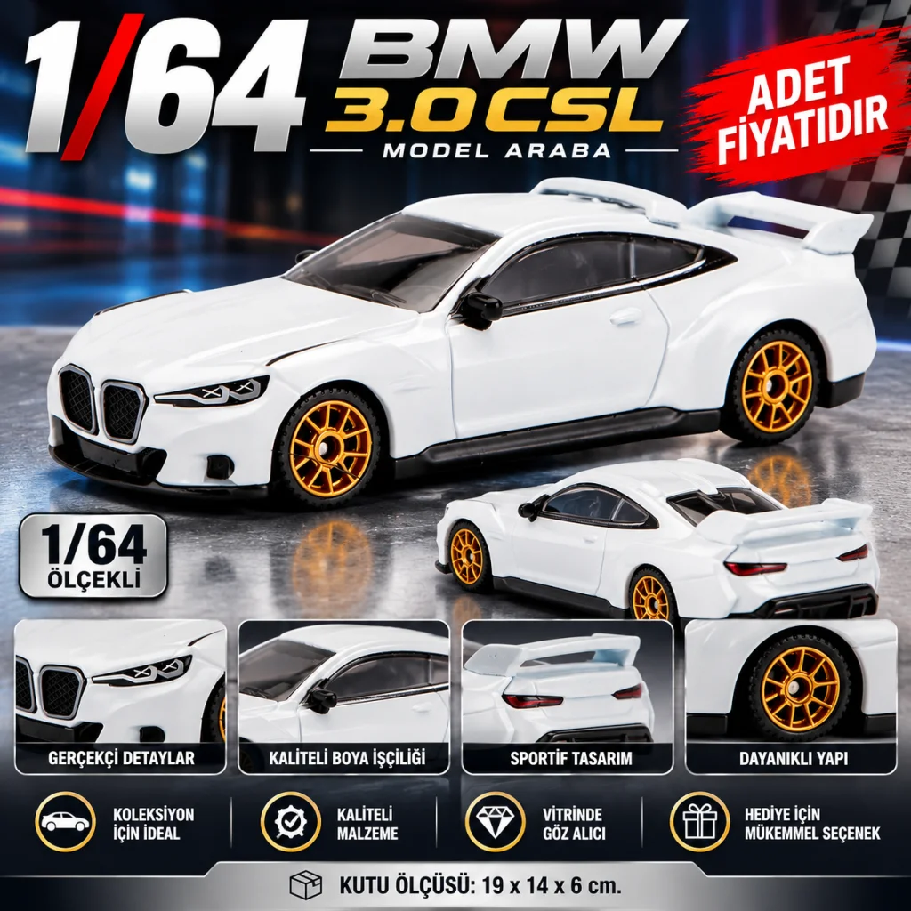 1/64 Bmw 3.0CSL Model Araba (adet fiyatıdır)
