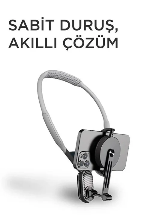 360 Derece Ayarlanabilir Boyun Askılı Manyetik Telefon Tutucu görsel 6
