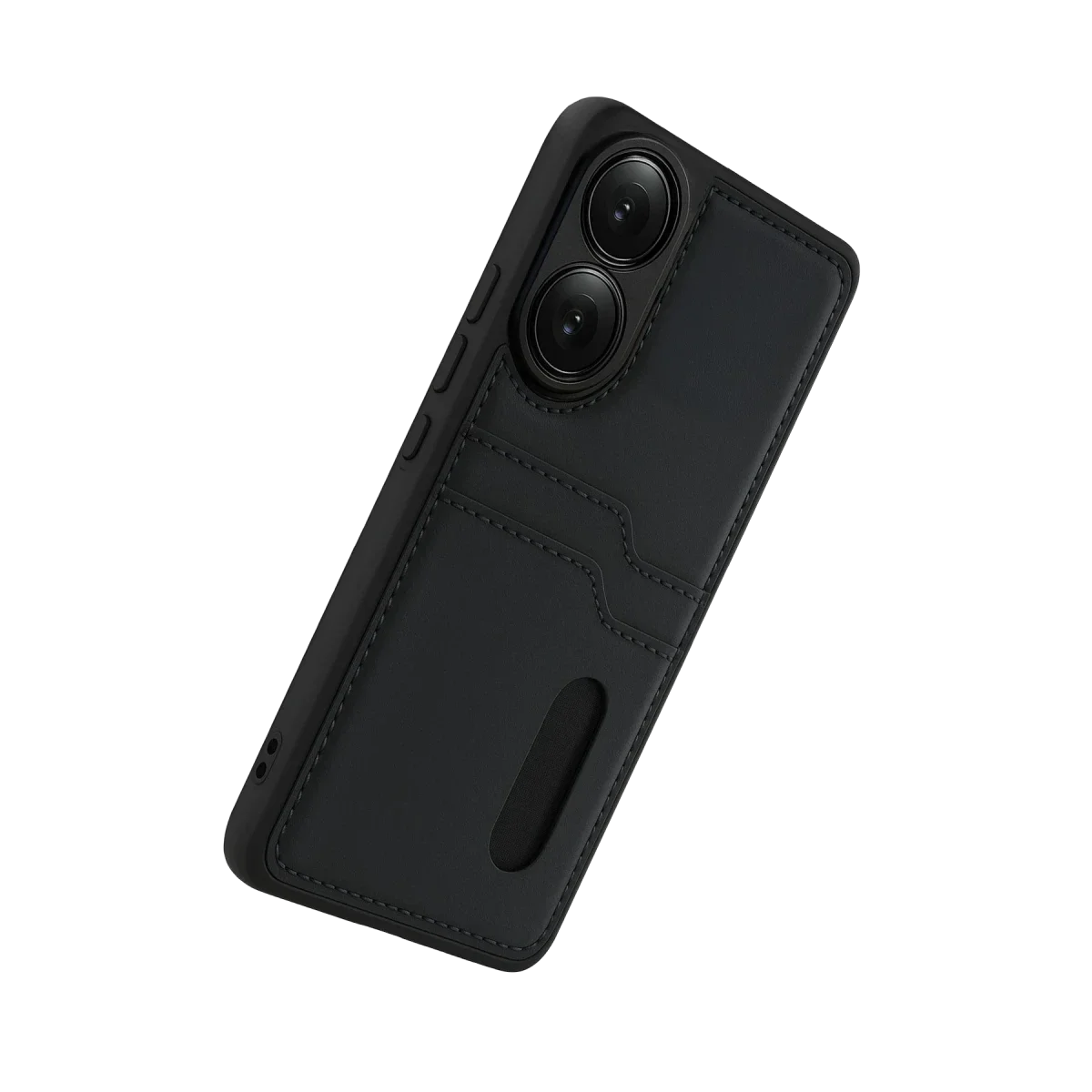 Oppo A38 Sara Kartvizitli Deri Kılıf - Siyah görsel 4