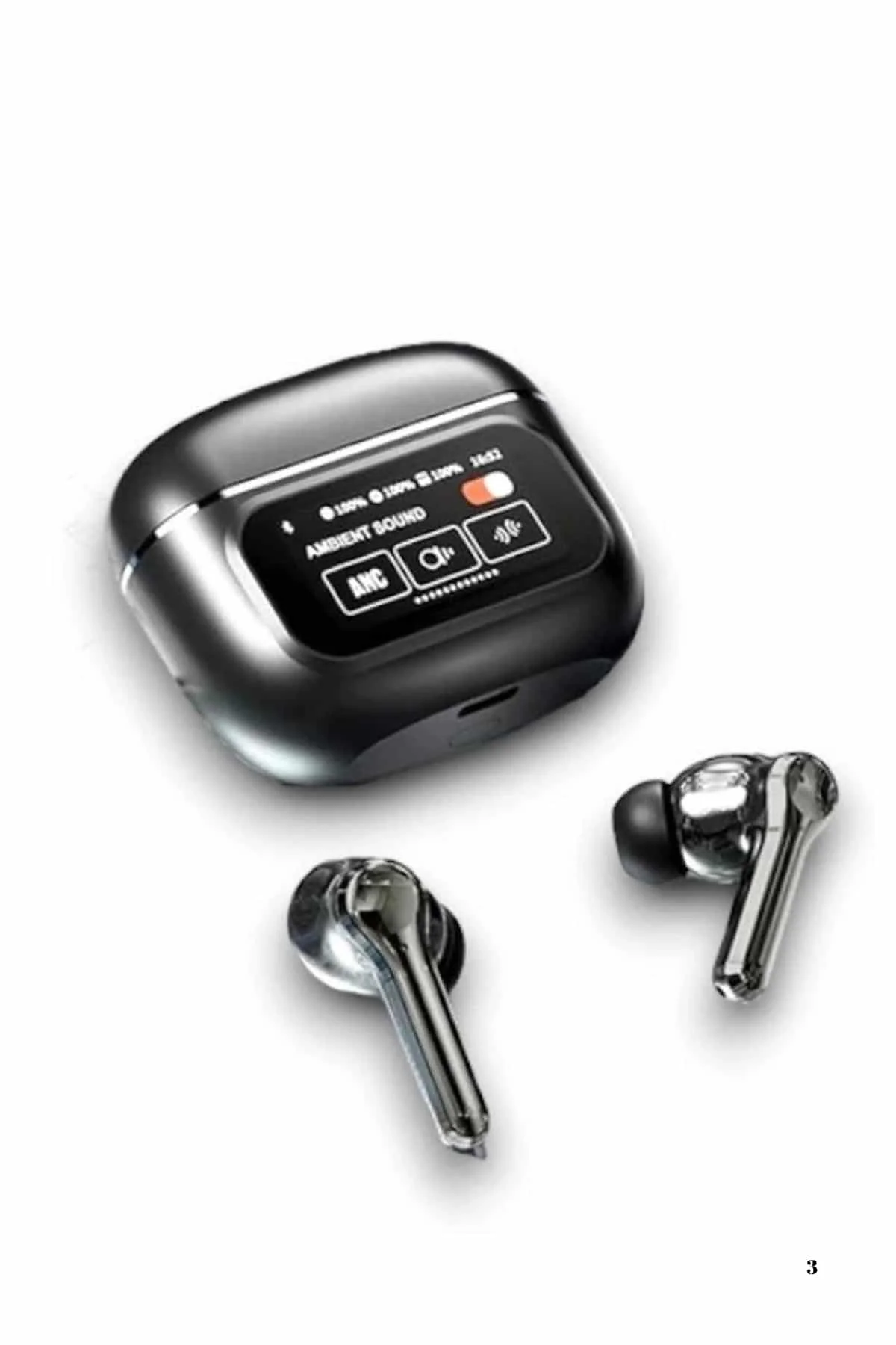 Yeni Nesil ANC Özellikli Çağrı Cevaplayan Dokunmatik Ekranlı Bluetooth Kulaklık Siyah Yeni Nesil görsel 3