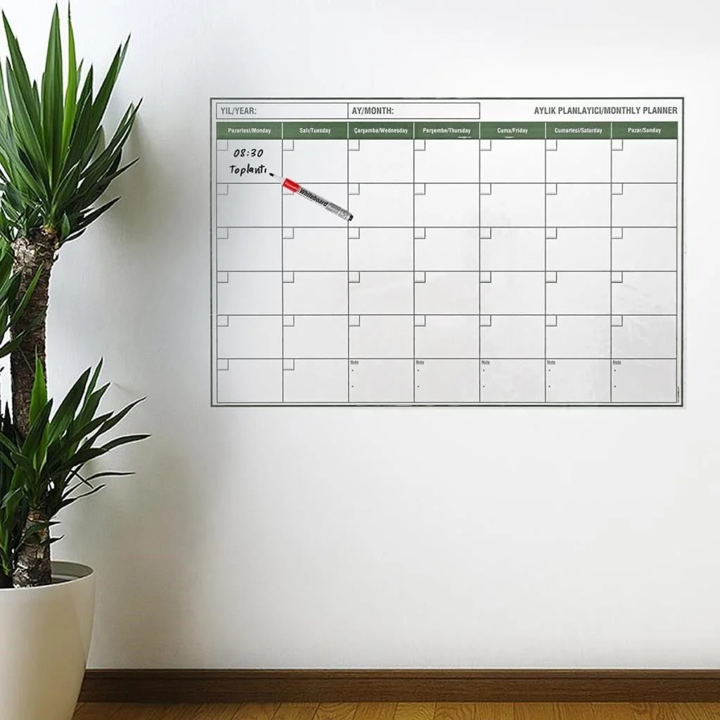 Manyetik Yapışkanlı Bir Aylık Program Planlayıcı Takvim 85x56 cm (adet fiyatıdır) görsel 5