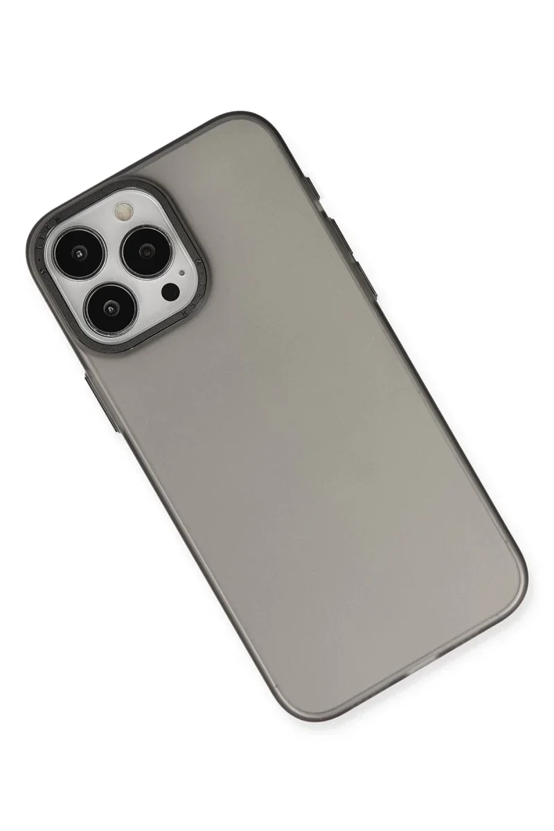 Apple iPhone 15 Pro Max Kılıf Modos Metal Kapak - Siyah görsel 3