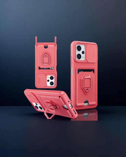 Xiaomi Poco X5 5g Kılıf Zuma Kartvizitli Yüzüklü Silikon - Pembe