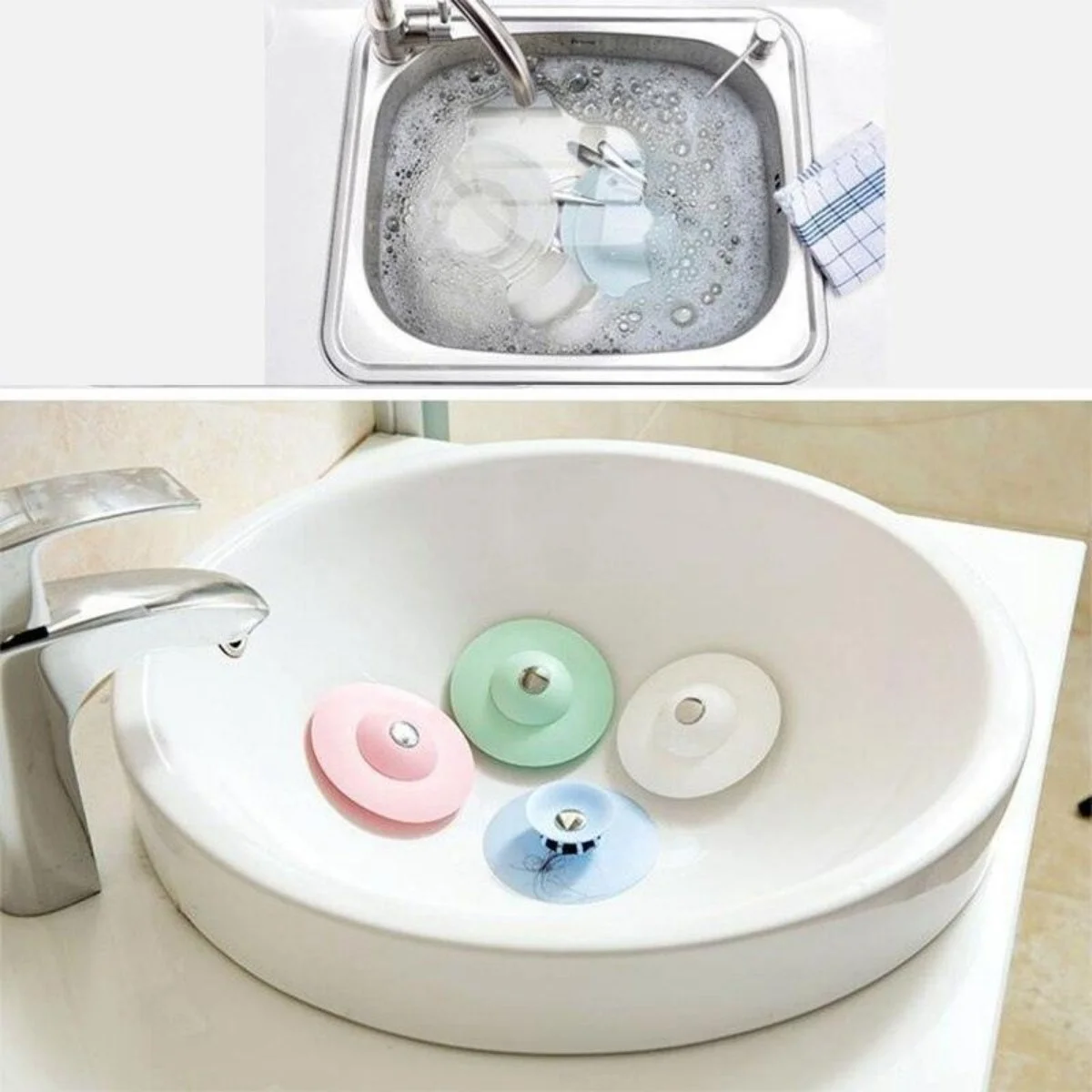 Silikon Malzeme Banyo Mutfak Gider Evye Lavabo İçine Çöp Tıpası Kaydırmaz Süzgeç Çeşitleri Modelleri görsel 3