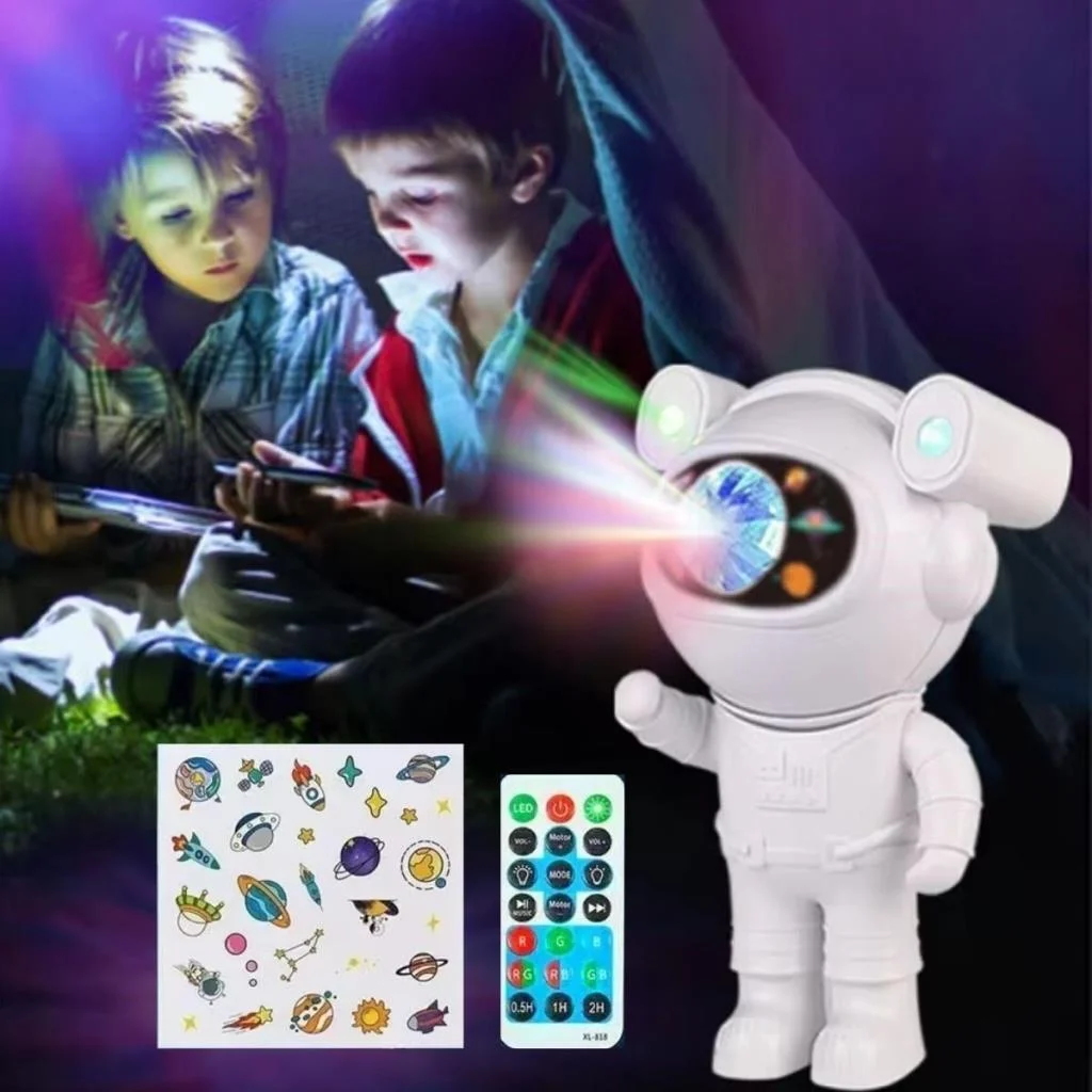 Stickerlı,Kumandalı ASTRONOT Model Gece Lambası görsel 5