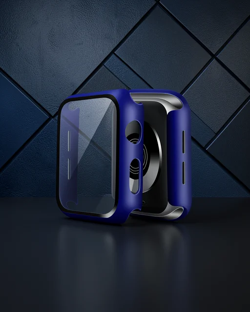 Apple Watch 40mm Camlı Kasa Ekran Koruyucu - Lacivert