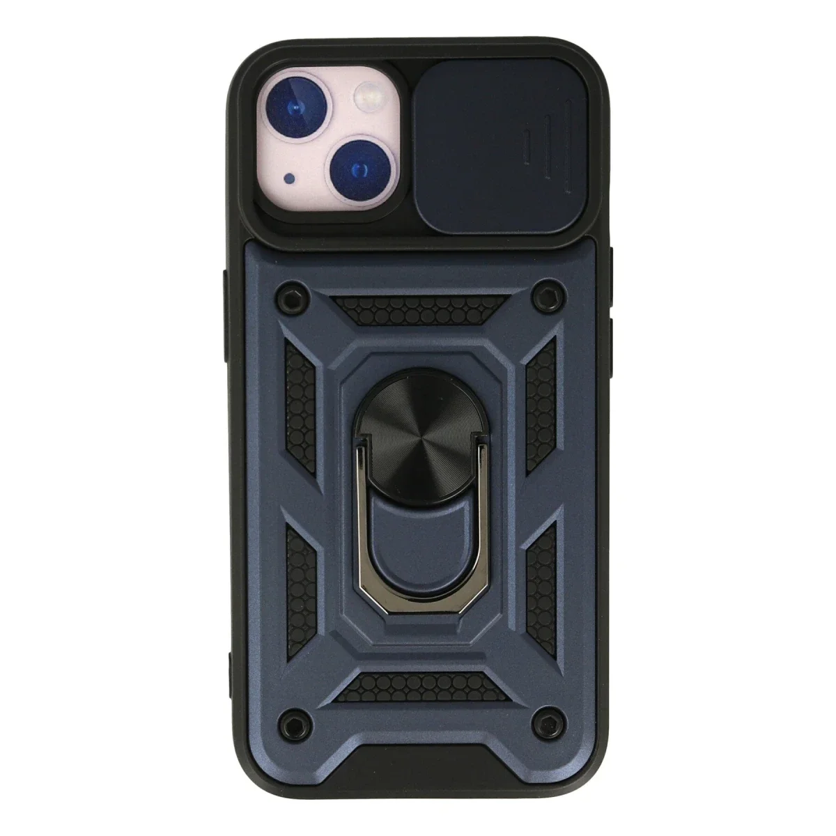 Apple iPhone 15 Kılıf Pars Lens Yüzüklü Silikon - Lacivert