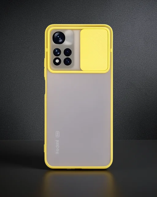 Xiaomi Redmi Note 11 Pro Plus 5g Kılıf Palm Buzlu Kamera Sürgülü Silikon - Sarı