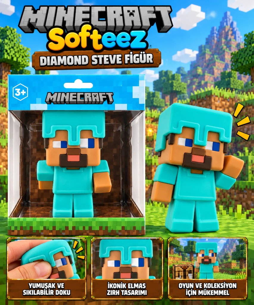Minecraft Softeez Diamond Steve Figür