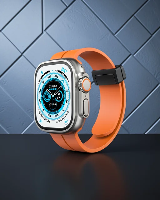 Apple Watch 38mm Kr412 Elegance Stylısh Kordon (saat Değildir) - Turuncu