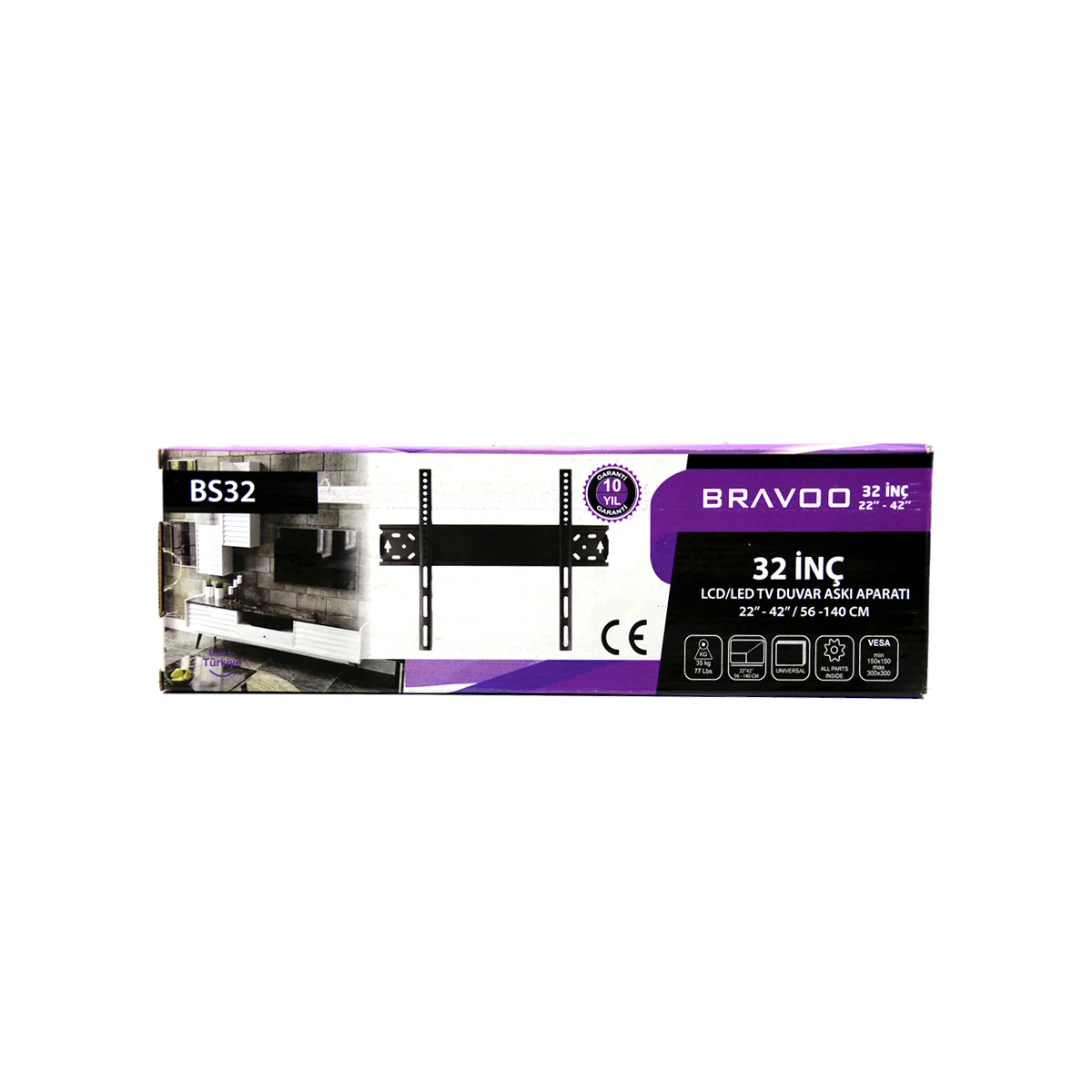32-44" LCD/LED Sabit TV Askı Aparatı 56x140 cm görsel 4