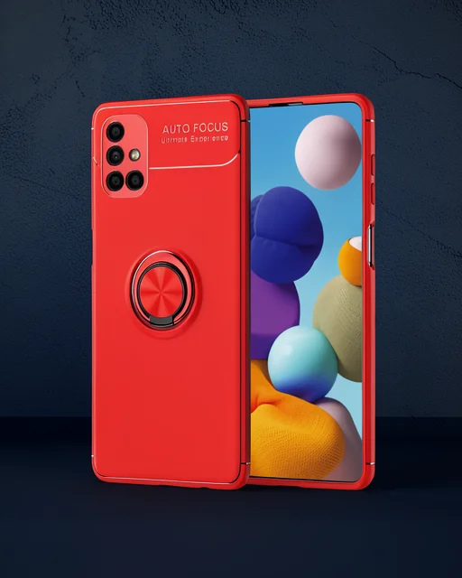 Samsung Galaxy M51 Kılıf Range Yüzüklü Silikon - Kırmızı