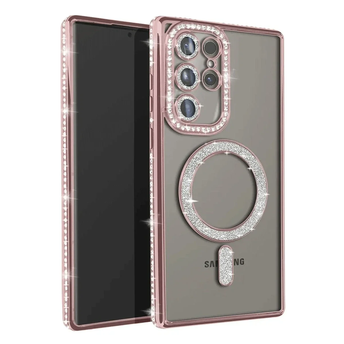 Samsung Galaxy S23 Ultra Joke Simli Magneticsafe Kılıf - Pembe