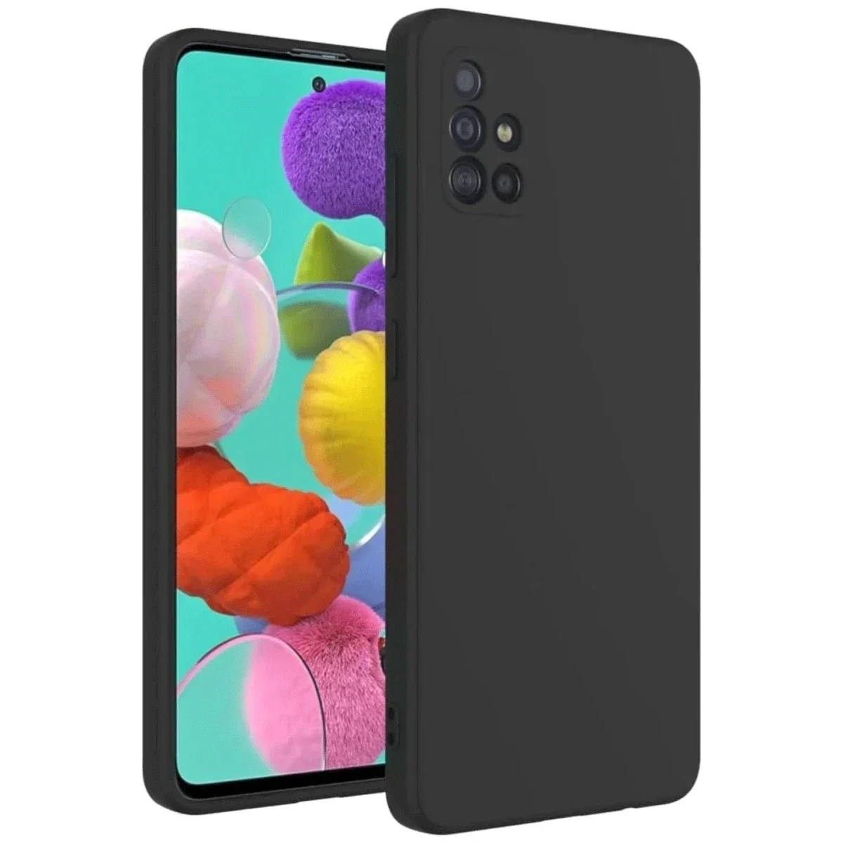 Samsung Galaxy A31 Kılıf Nano içi Kadife Silikon - Siyah görsel 2