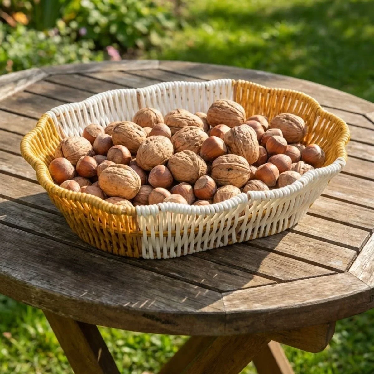Oval Çift Renkli Plastik Rattan Ekmek ve Meyve Sepeti - Çok Amaçlı Banyo ve Mutfak Düzenleyici - Yıkanabilir Dekoratif Tezgâh Üstü Organizer görsel 4