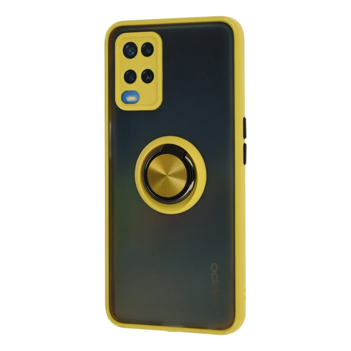 Oppo A54 4G Kılıf Montreal Yüzüklü Silikon Kapak - Sarı görsel 2