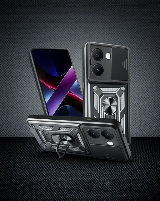Xiaomi Poco X7 Pro Kılıf Pars Lens Yüzüklü Silikon - Siyah