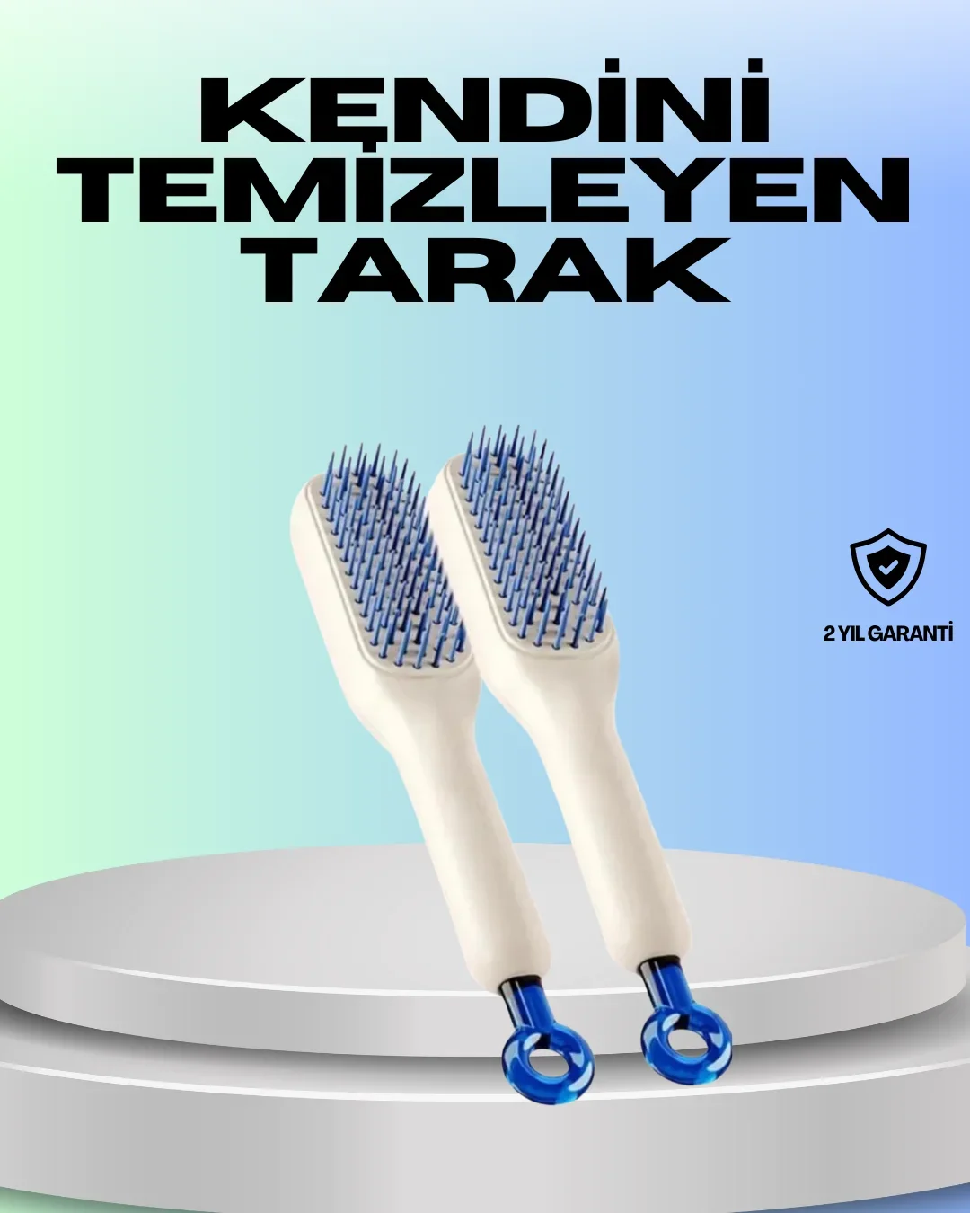 Kendini Tezleyen Ergonok Saç Tarağı – ABS Gövde, Silikon Diş