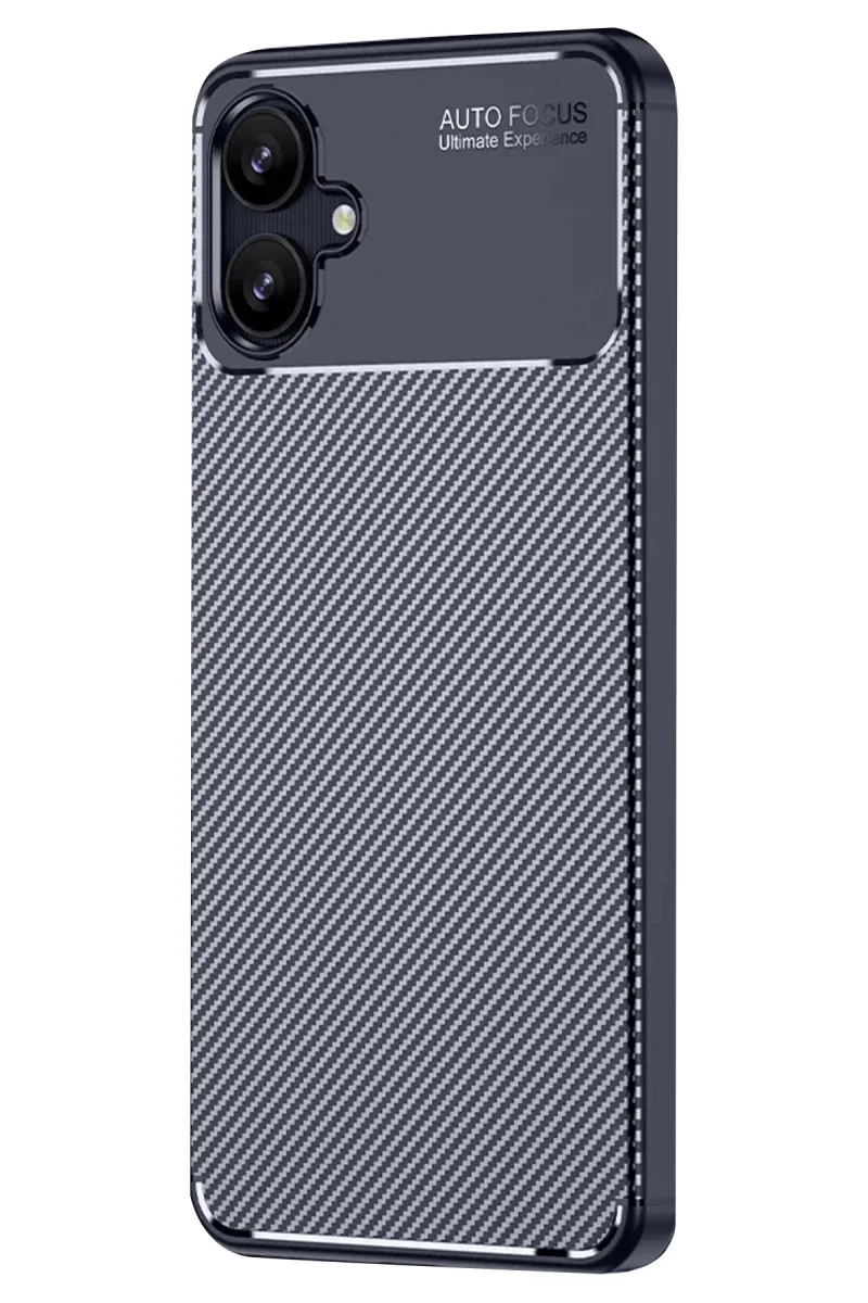 Samsung Galaxy A06 Kılıf Auto Focus Karbon Kapak - Lacivert görsel 2