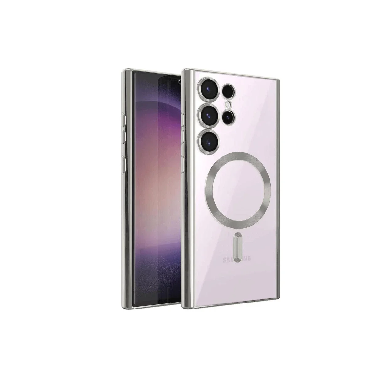 Samsung Galaxy S24 Ultra Kılıf Kross Magneticsafe Kapak - Gümüş görsel 3