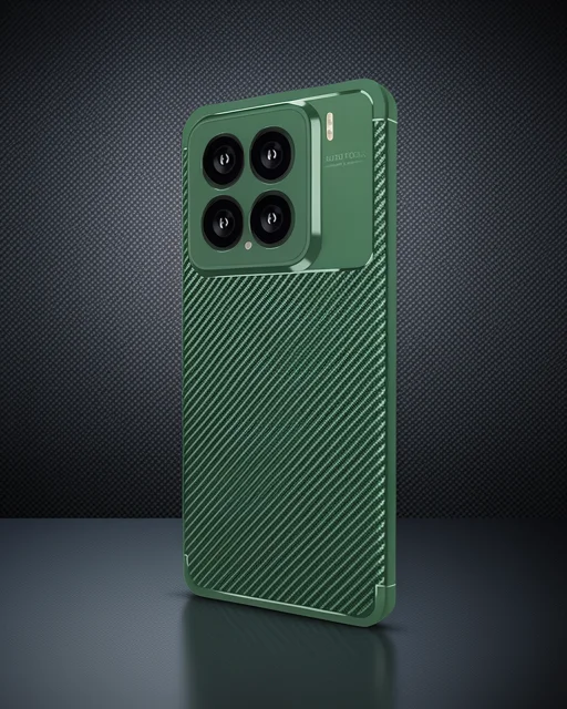 Xiaomi Mi 15 Kılıf Auto Focus Karbon Kapak - Koyu Yeşil