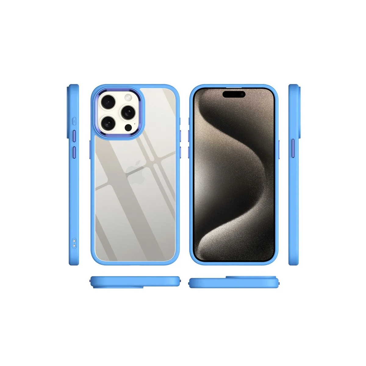 Apple İphone 15 Pro Kılıf Power Silikon - Mavi görsel 3
