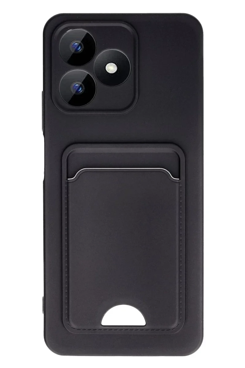 Realme Note 50 4G Kılıf Kelvin Kartvizitli Silikon - Siyah