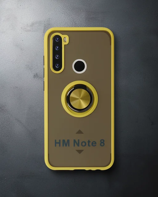 Xiaomi Redmi Note 8 Kılıf Montreal Yüzüklü Silikon Kapak - Sarı