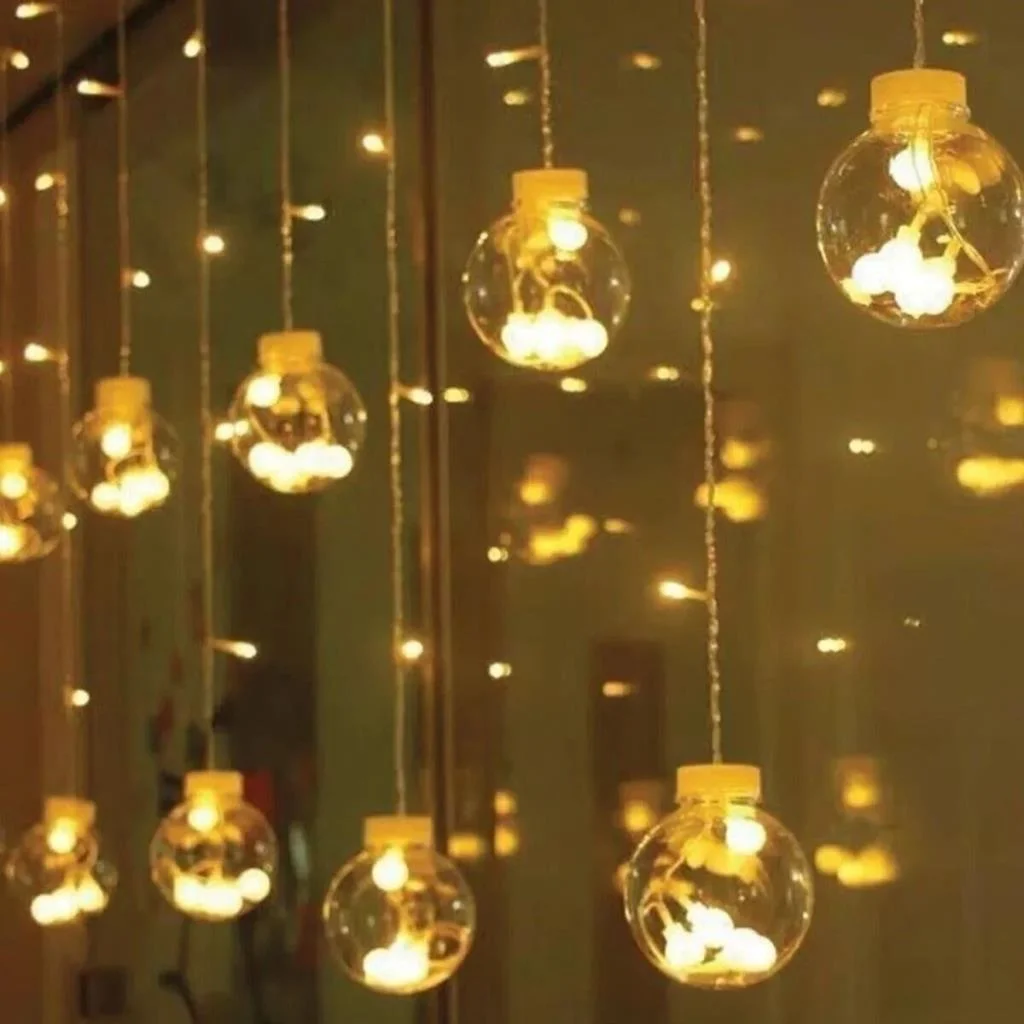 10 Sarkıtlı Kumandalı Dekoratif Top İçi Mini Toplu LED Günışığı Rengi Dekoratif Aydınlatma görsel 5