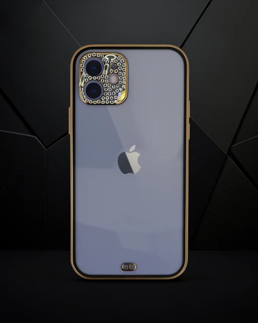 Apple İphone 12 Kılıf Liva Taşlı Silikon - Siyah