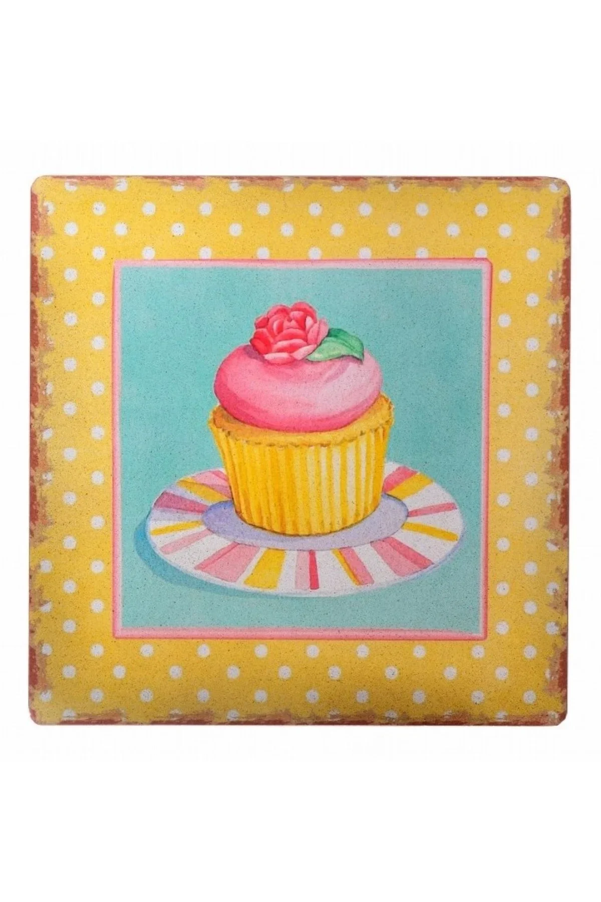 Decotown Duvar Panosu 40*40 Cup Cake Muffin Motifli Duvar Süsü görsel 4
