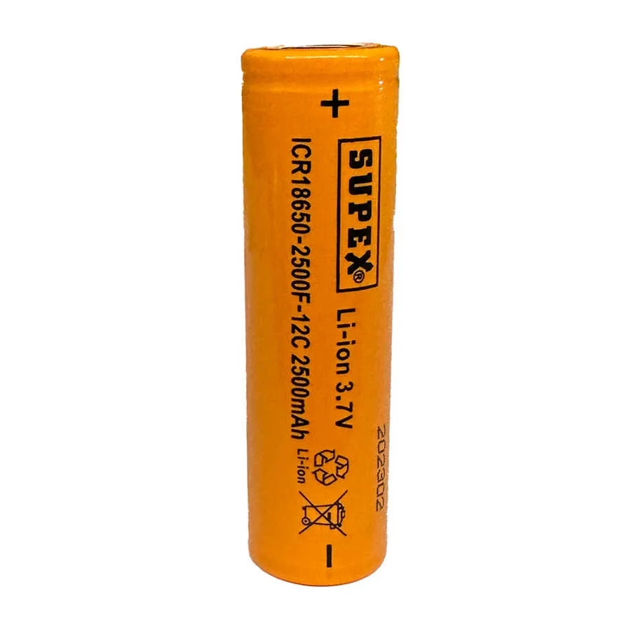ICR18650-2500F-12C Lityum Ion 3.7V 2500mAh 12C Deşarj Akımı Düz Kafa Pil